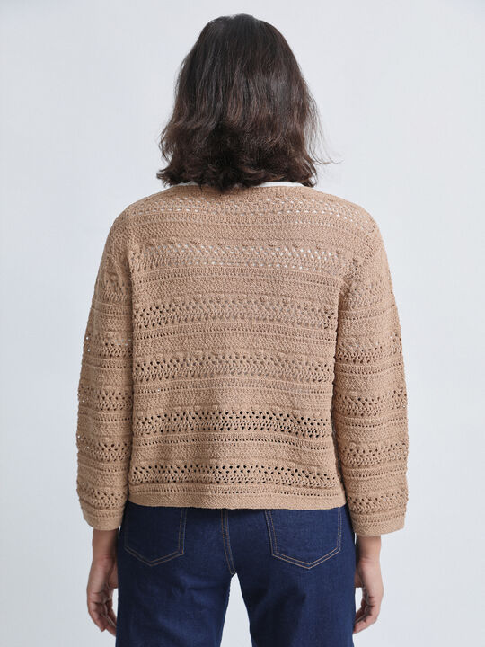 CARDIGAN UN BOTÓN Marron image number null