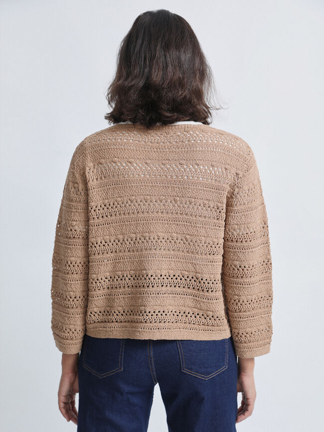 CARDIGAN UN BOTÓN Marron