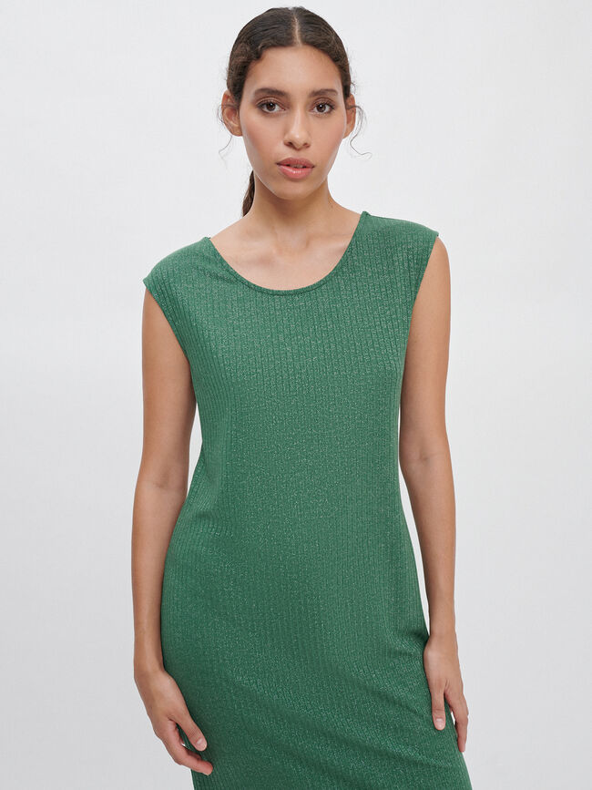 VESTIDO CANALÉ LUREX Verde oscuro