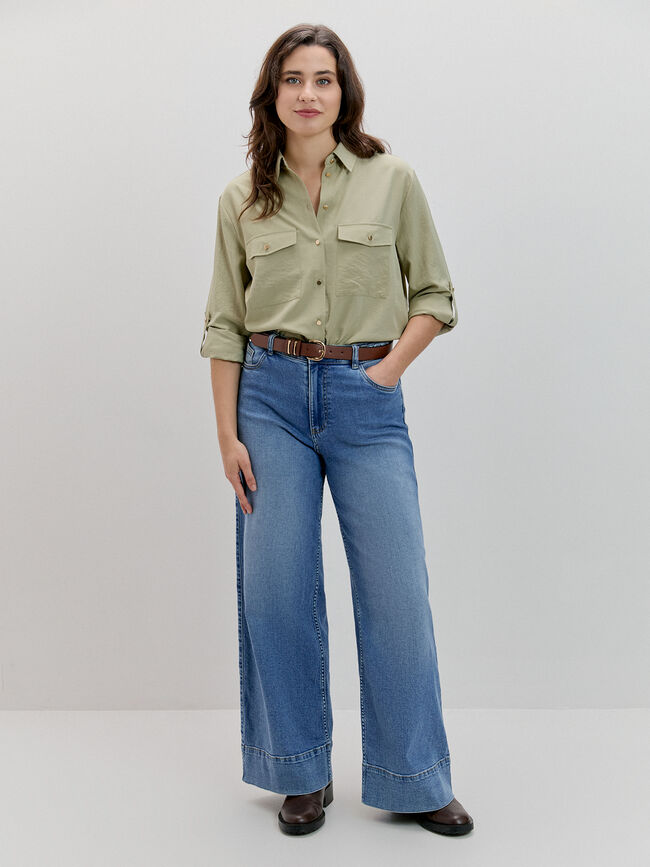 CAMISA MANGA LARGA kaki claro