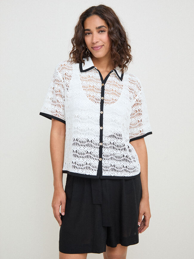 CHAQUETA REJILLA Crudo