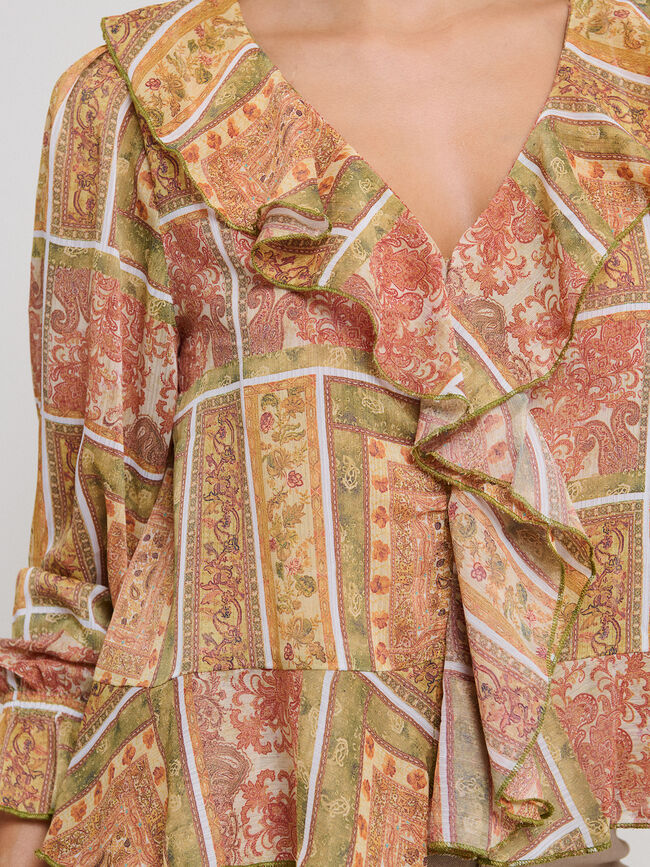 BLUSA ROMANTICA VOLANTES Crudo