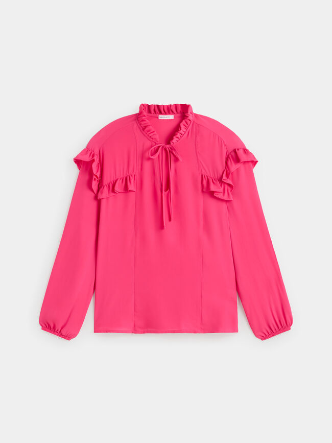 Blusa volantes Fucsia