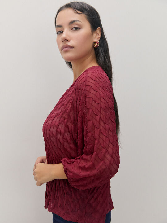 BLUSA DETALLE BOTON Rojo Cereza image number null