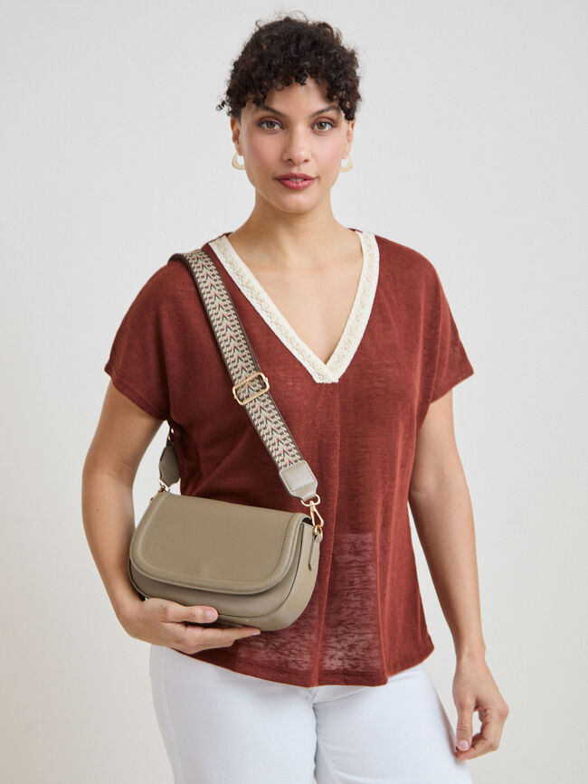 BOLSO BANDOLERA POLIPIEL Piedra