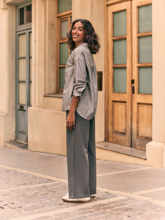 PANTALÓN PALAZZO Gris vigore Osc image number null