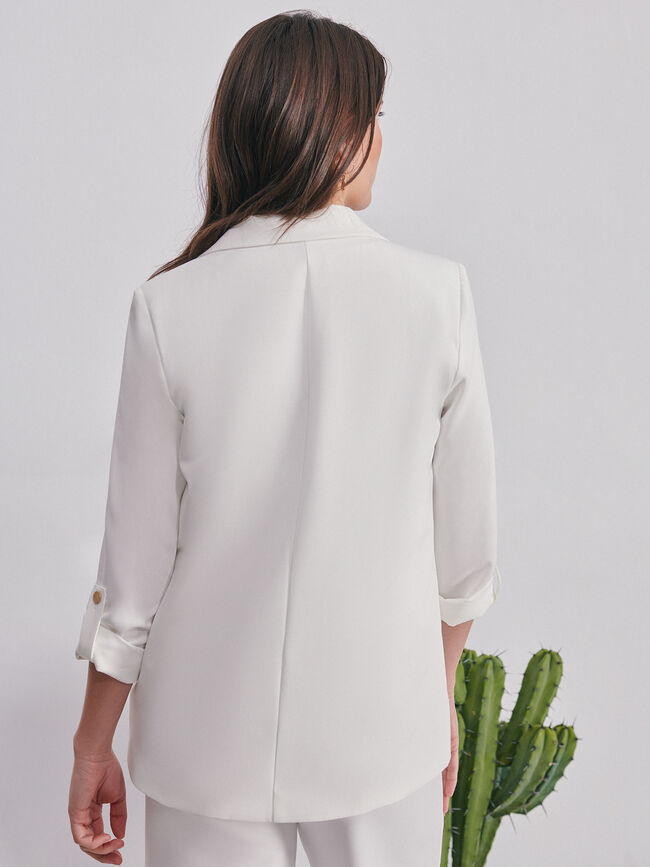 Blazer basica con forro Blanco Hueso