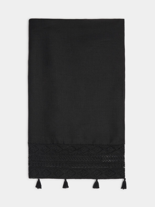 PAÑUELO DETALLE CENEFA Negro