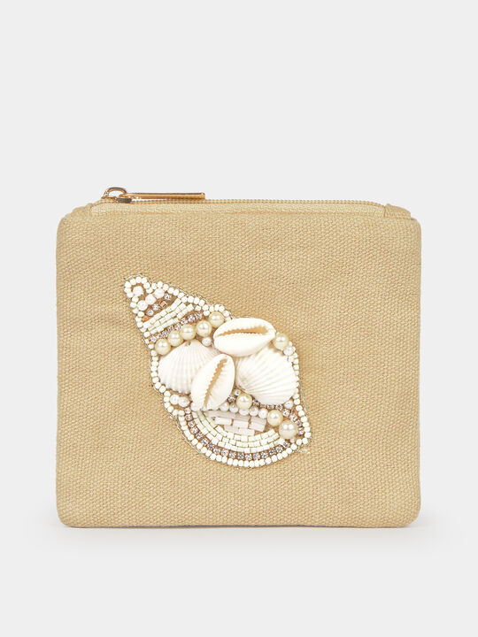 MONEDERO BORDADO CARACOLA Camel image number null