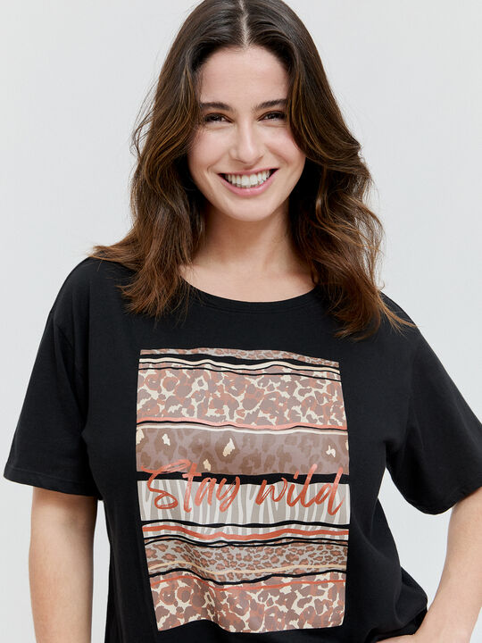CAMISETA POSICIONAL ANIMAL Negro image number null