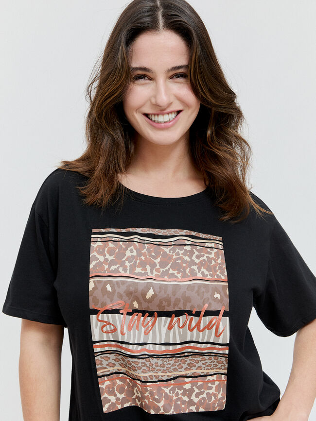 CAMISETA POSICIONAL ANIMAL Negro
