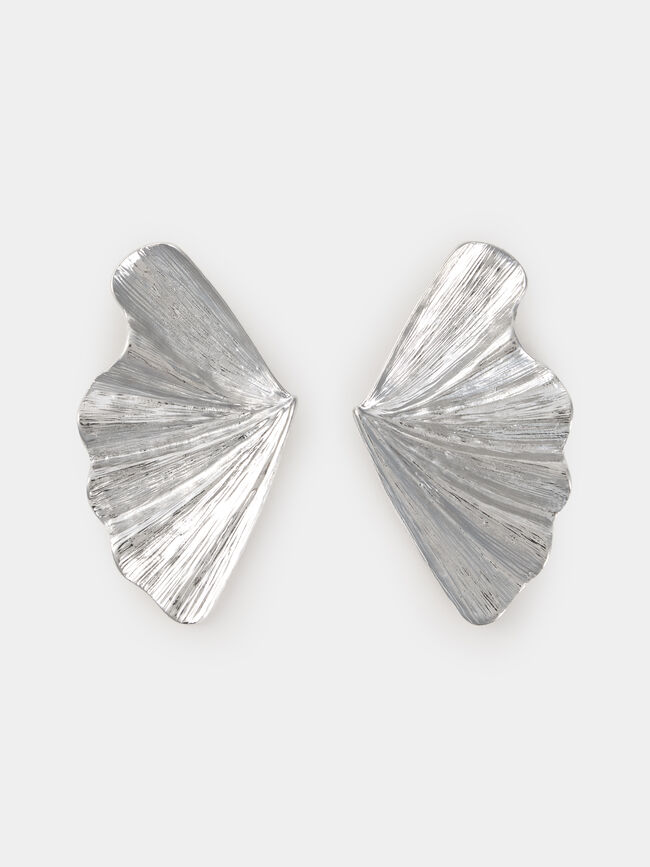 PENDIENTES MEDIA FLOR Plata