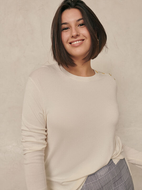 JERSEY BOTONES HOMBRO Blanco Hueso image number null