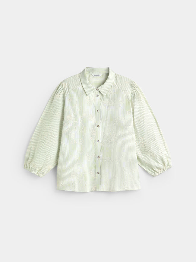 BLUSA MANGA ABULLONADA Crudo