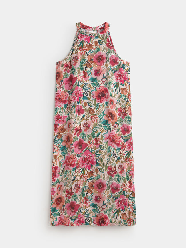 VESTIDO HALTER Blanco Hueso