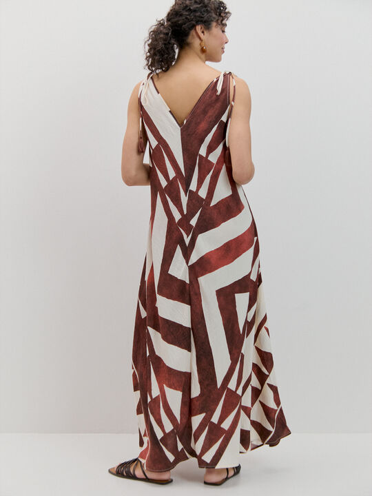 VESTIDO LARGO VUELO Crudo image number null