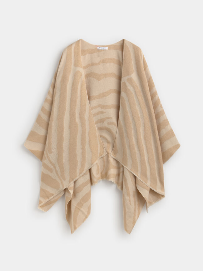 PONCHO ANIMAL PRINT Crudo