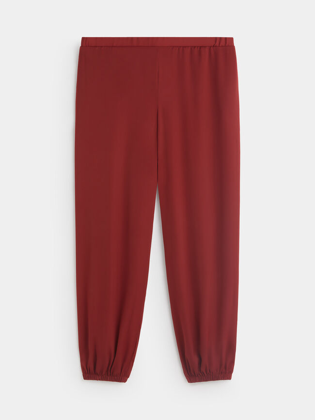 PANTALÓN BOMBACHO SATINADO Rojo Cereza