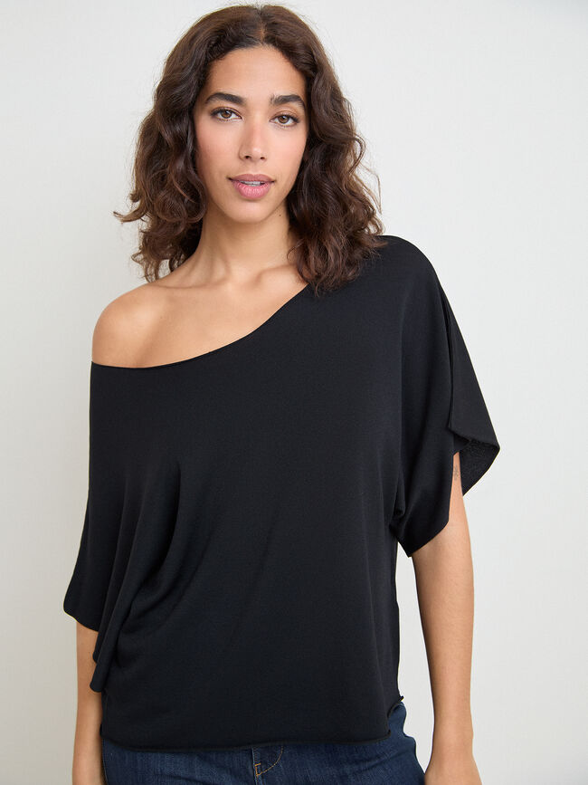 CAMISETA MANGA KIMONO Negro