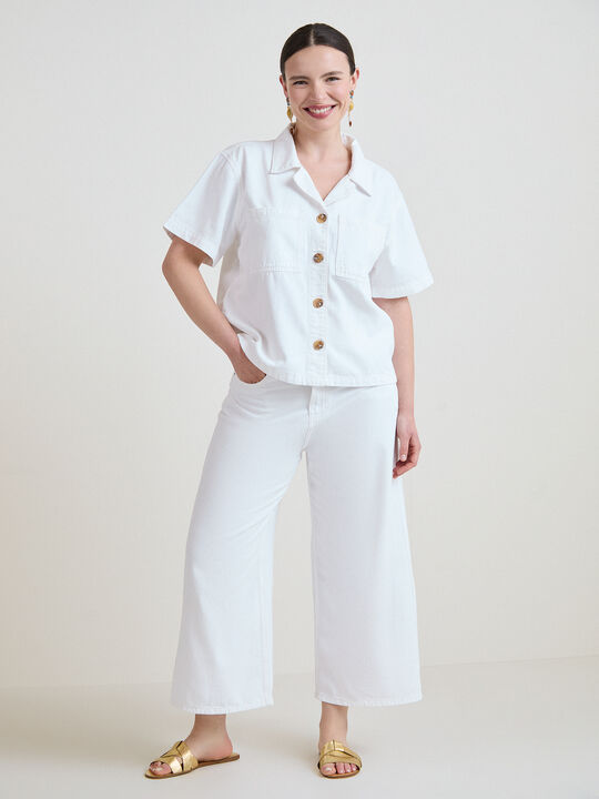 SOBRECAMISA FLUIDA DENIM Blanco Optico image number null