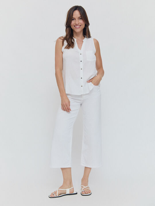 BLUSAS SIN MANGAS Blanco Optico image number null