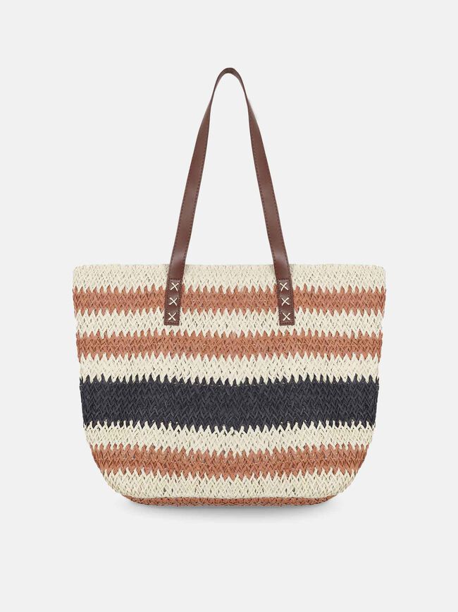 Bolso rafia estampado rayas Estampado 1