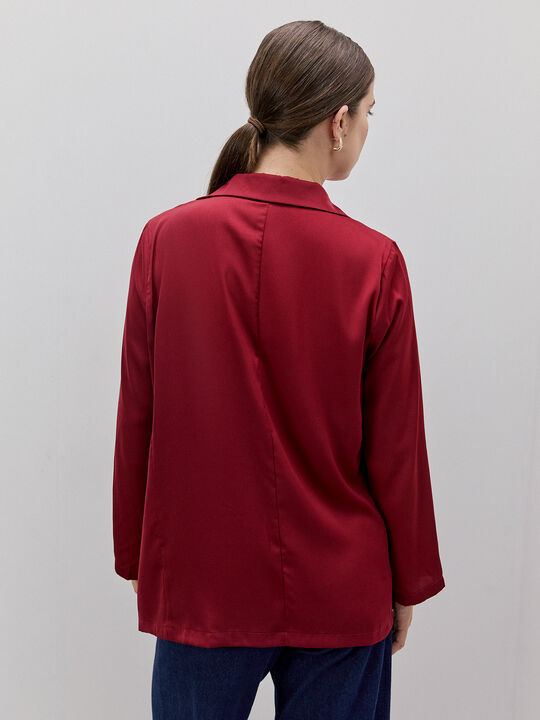 BLAZER BOTÓN DORADO Rojo Cereza image number null