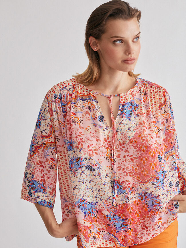 BLUSA ESTAMPADA Crudo Claro