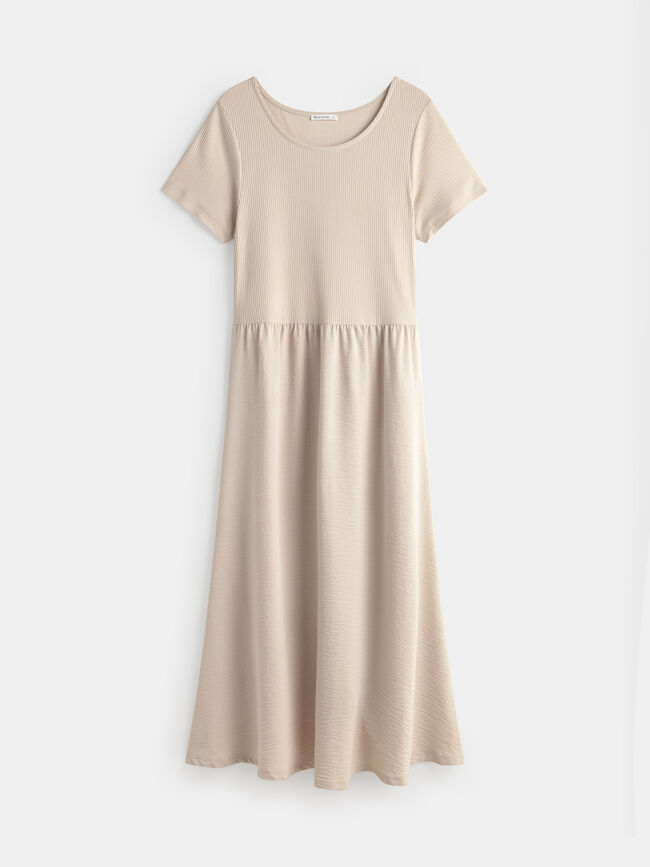 VESTIDO BIMATERIA Crudo