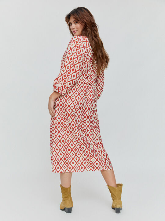 VESTIDO LARGO ESTAMPADO Teja image number null
