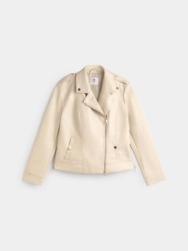 CAZADORA CREMALLERA CRUZADA Crudo