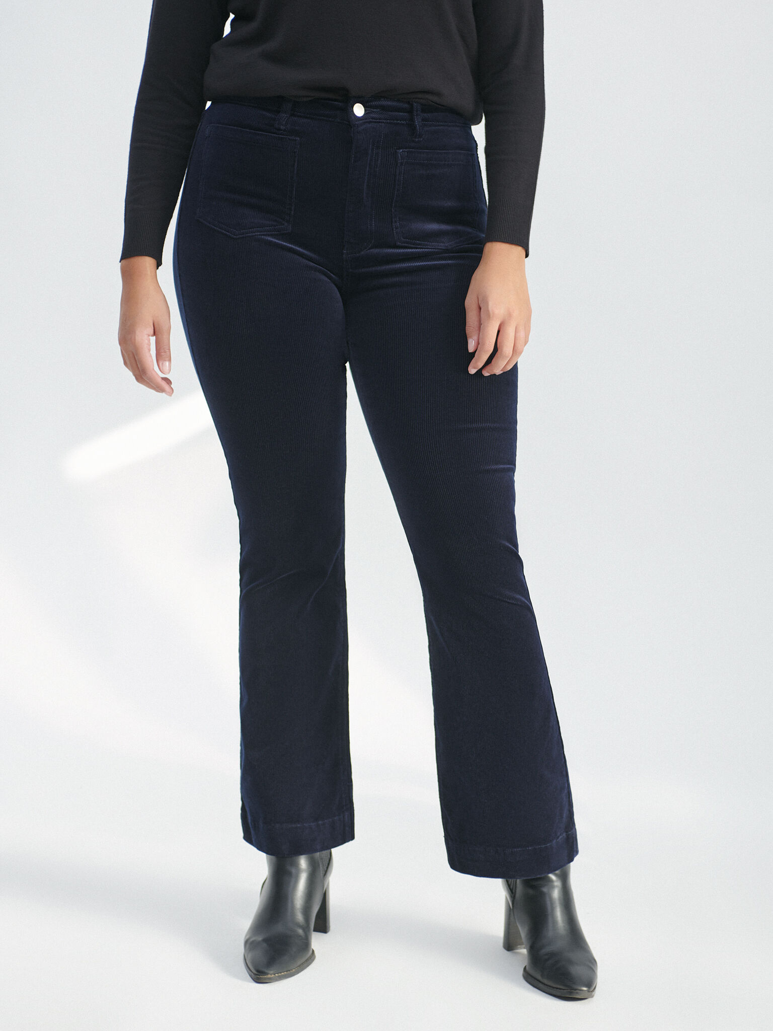 Pantalon pana acampanado clearance