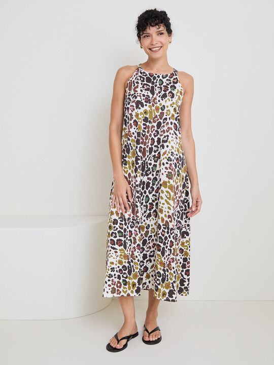 VESTIDO CUELLO HALTER Estampado 1 image number null