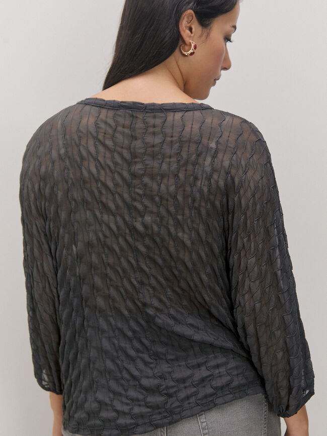 BLUSA DETALLE BOTON Gris