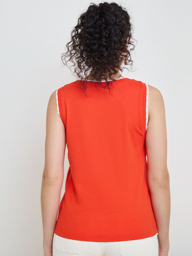 TOP DETALLE ONDAS Rojo Pimenton