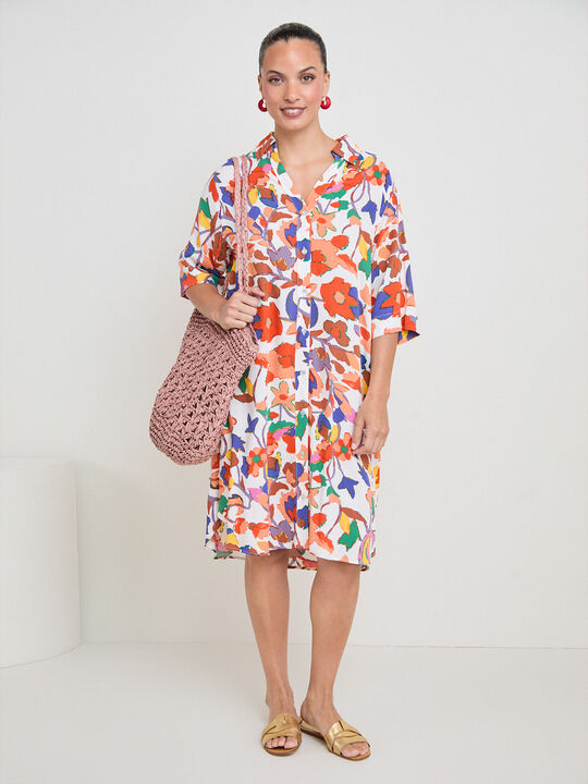 VESTIDO CAMISERO M/C Crudo image number null