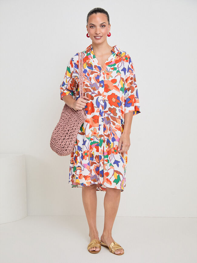 VESTIDO CAMISERO M/C Crudo