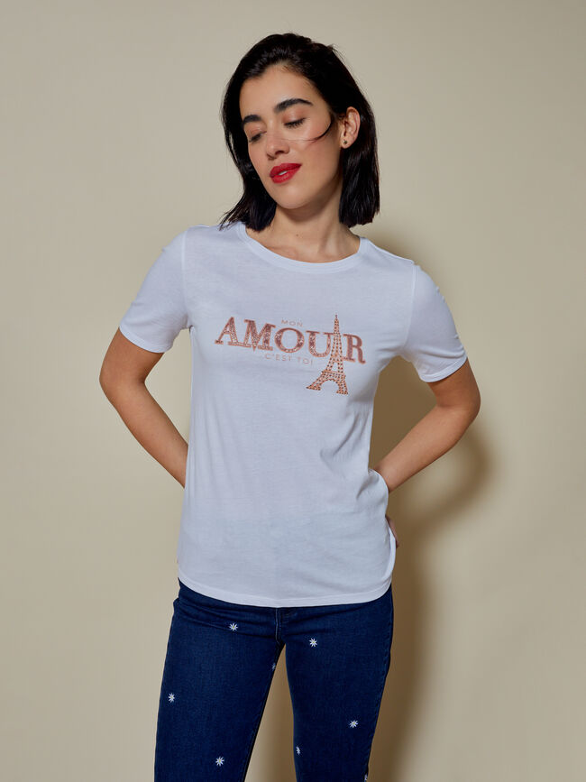 Camiseta estampada Blanco Optico
