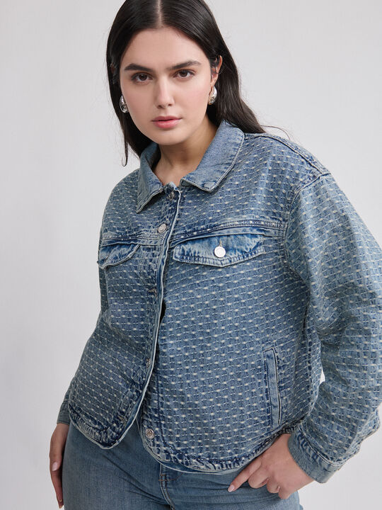 CAZADORA VAQUERA JACQUARD Mid blue image number null
