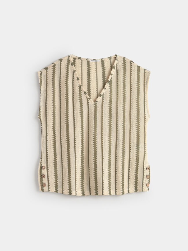 CAMISETA P.CORTADO BOTONES Kaki