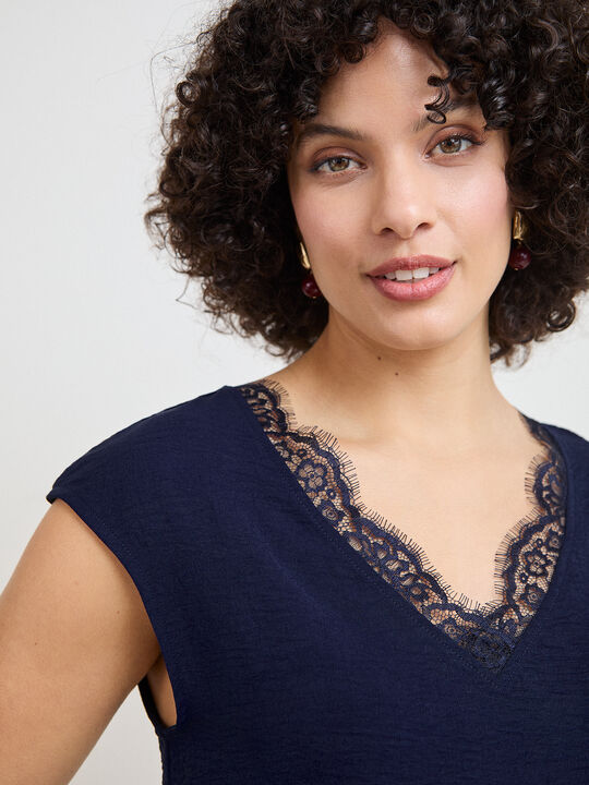 TOP LENCERO PICO Azul Marino image number null