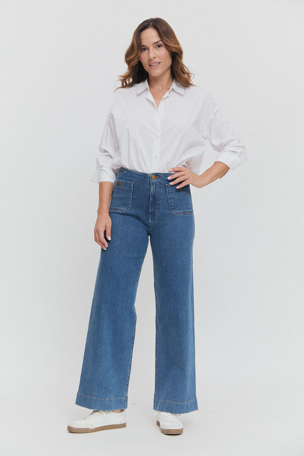 PANTALÓN BOLSILLO BOTÓN Mid blue