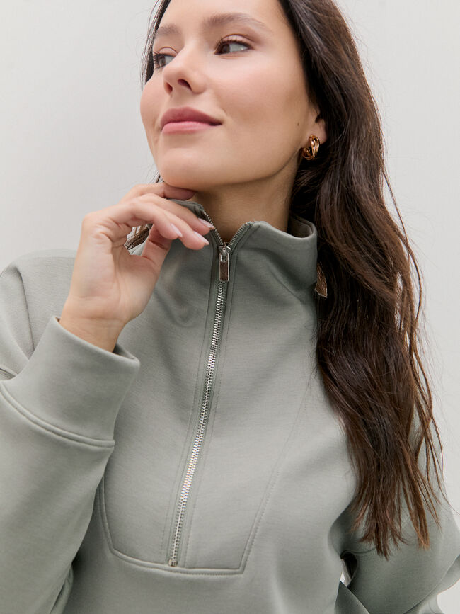 SUDADERA CUELLO ANCHO Menta