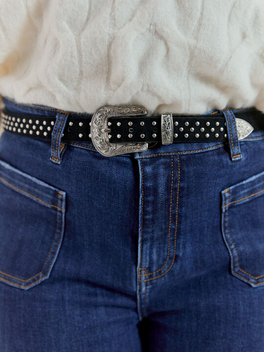 CINTURÓN ESTILO VAQUERO Negro image number null