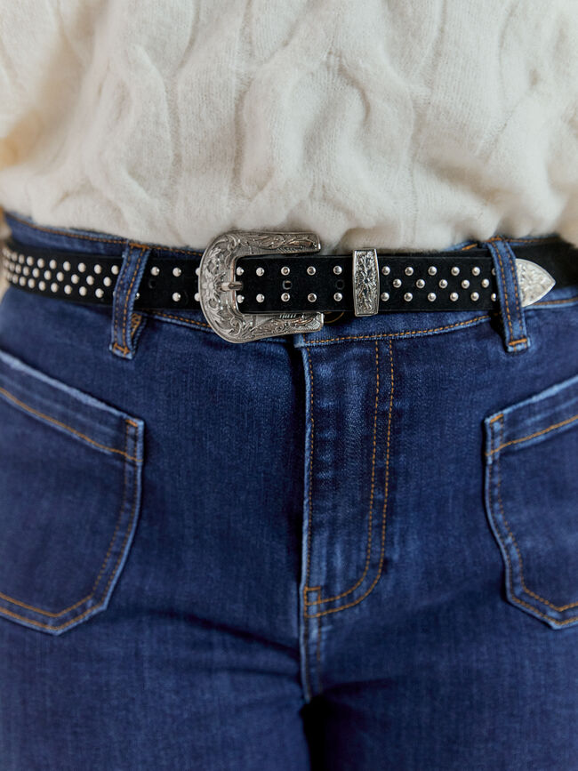 CINTURÓN ESTILO VAQUERO Negro