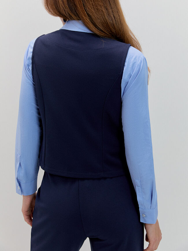 CHALECO DETALLE BOTON Azul Marino