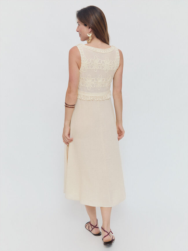 VESTIDO CROCHET Crudo