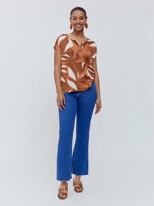blusa saten estampada Teja