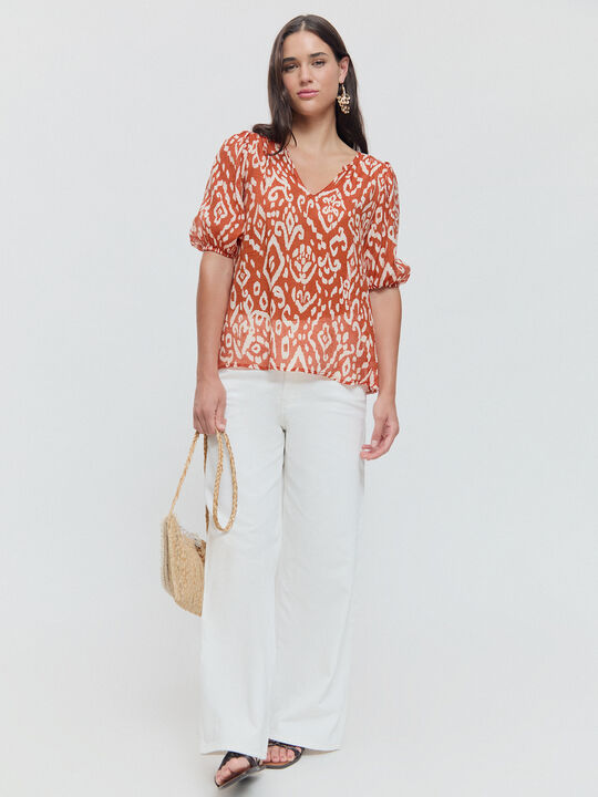 BLUSA MANGA ABULLONADA Teja image number null