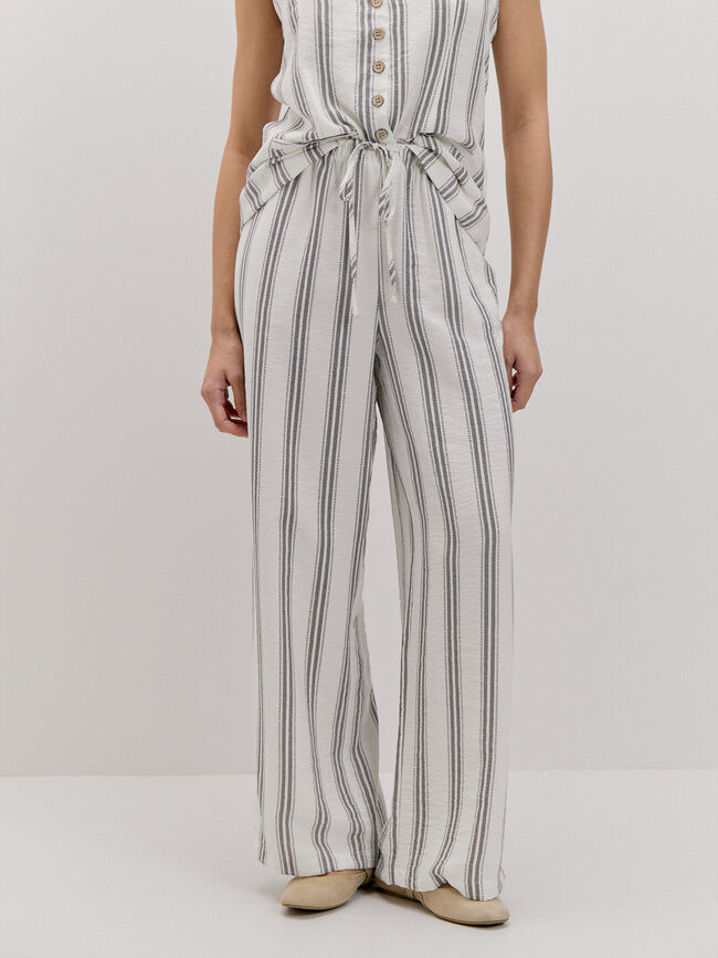 PANTAL&Oacute;N ANCHO RAYAS Crudo